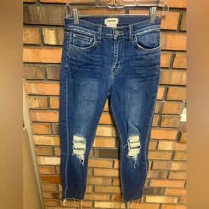 L'AGENCE High Rise Distressed Ankle Jeans